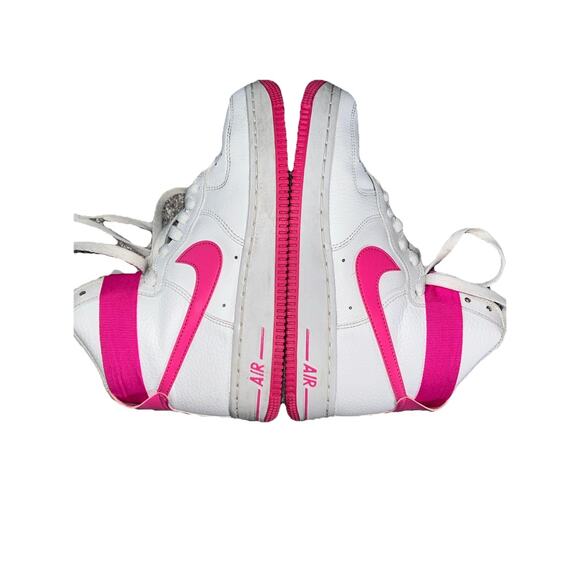 Nike Air Force 1 AF‎ White Fuchsia Pink High Top Shoes Womans Sz 7 334031-110 - Picture 10 of 13